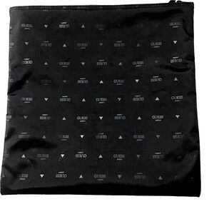 Guess Print Black Zippered Pouch Size 12" x 12"